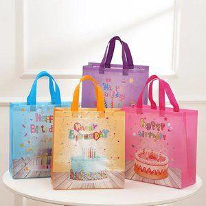 BRAND NEW!  4PC BEAUTIFUL BIRTHDAY BAGS & 500PCS OF  BIRTHDAY LABEL STICKERS